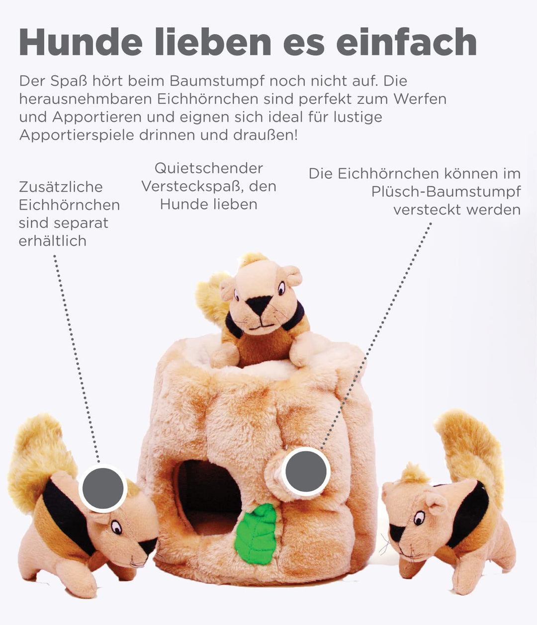 Hide A Squirrel Plush Dog Toy Puzzle, Medium