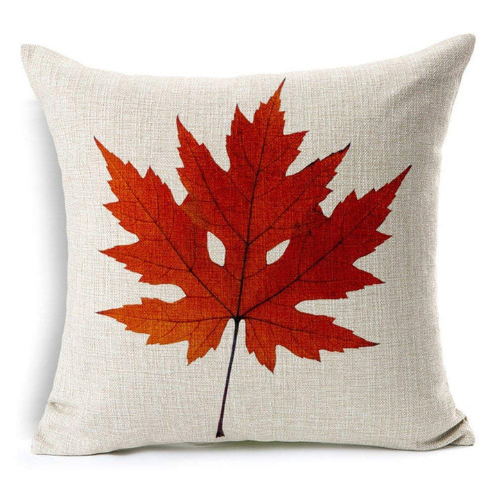 Fall Decor Cotton Linen Leaves,Maple Leaf Autumn Decorations Cushion Covers 18 x 18 Inch Sofa Home Decor Throw Pillow Case for Bed Pillow Covers Set of 4