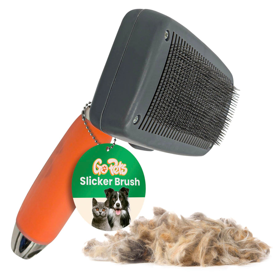 Self-Cleaning Slicker Brush for Dogs & Cats, Deshdding & Dematting Comb with Retractable Bristles for Easy Cleaning, Undercoat Grooming Tool, Non-Slip Handle, Detangler for Mats & Loose Pet Fur