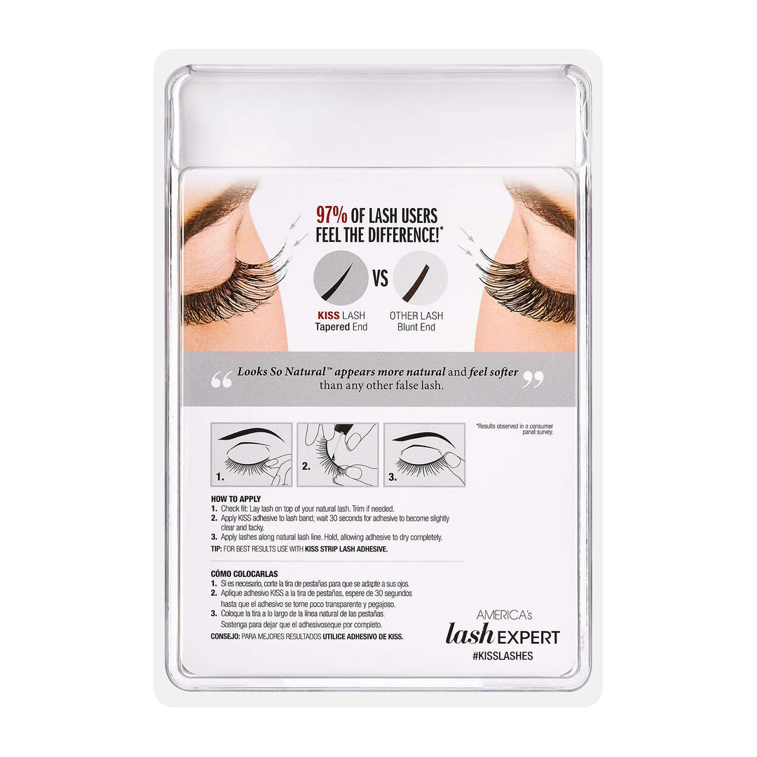 Looks So Natural False Eyelashes Multipack, Lightweight &amp; Comfortable, Natural-Looking, Tapered End Technology, Reusable, Cruelty-Free, Contact Lens Friendly, Style Sultry, 5 Pairs