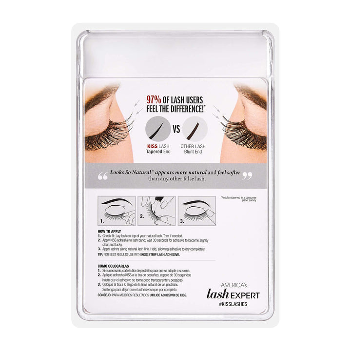 Looks So Natural False Eyelashes Multipack, Lightweight &amp; Comfortable, Natural-Looking, Tapered End Technology, Reusable, Cruelty-Free, Contact Lens Friendly, Style Sultry, 5 Pairs