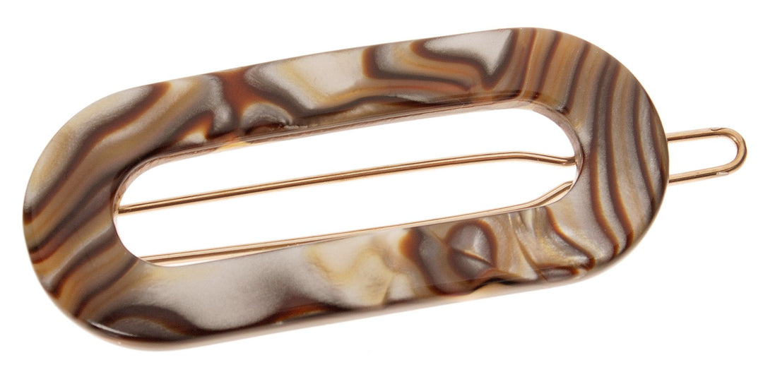 Onyx : Mini Oval on Tige Boule Barrette - Onyx