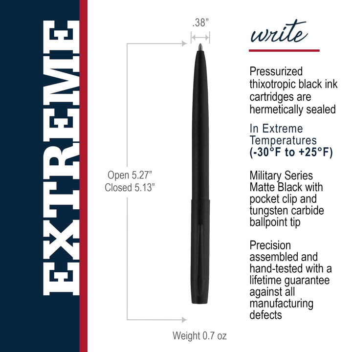 Space Pen - Non-Reflective Military Matte Black M4B- Cap-O-Matic - Gift Boxed