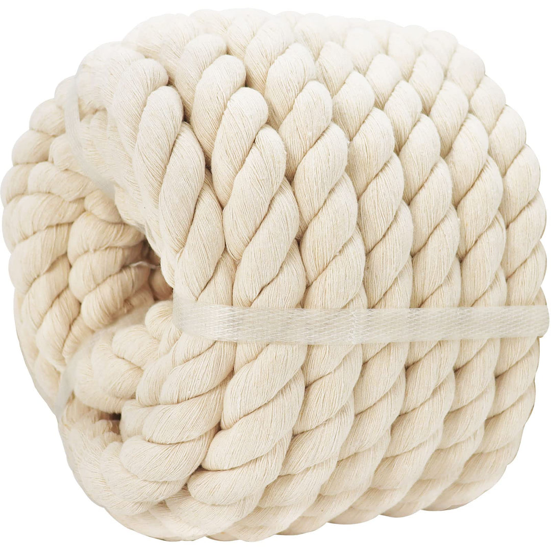 SINYLOO Brown Cotton Rope 1 inch Thick Craft Rope 50 fe