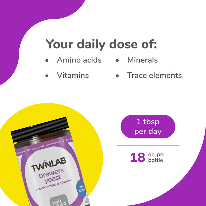 Twinlab Brewers Yeast - with Vegan Protein, Vitamins, M