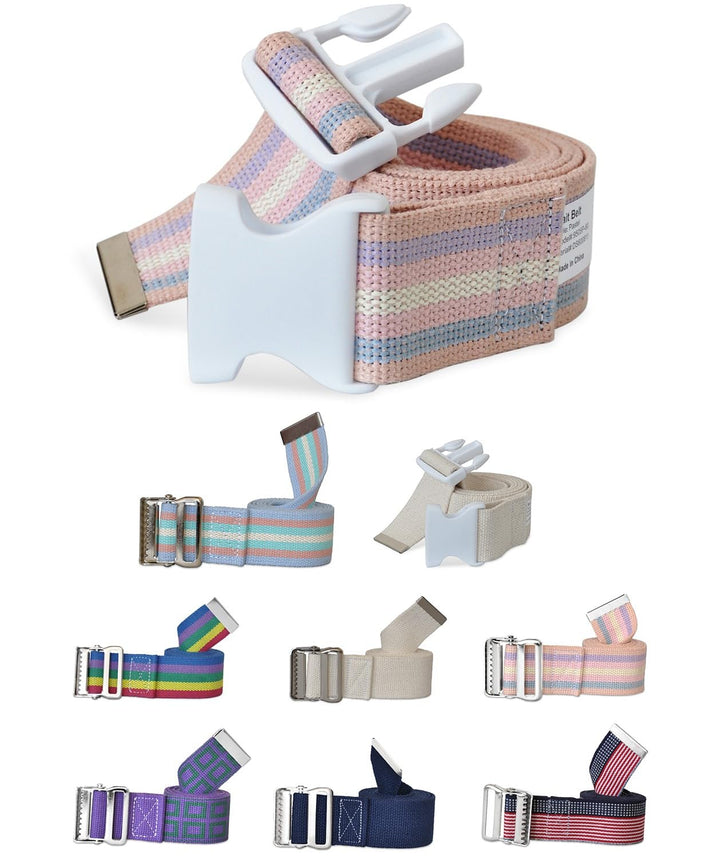 NYOrtho Plastic Buckle Gait Belt - Adjustable Machine Washable Strong and Durable Material Latex Free, Pastel, 72