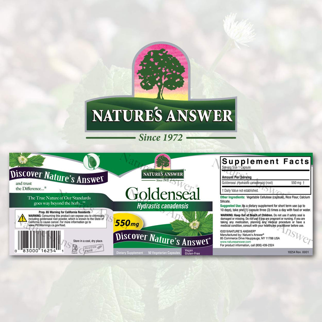 Nature&#39;s Answer Goldenseal Root Vegetarian Capsules 50-Count 50 Count AD