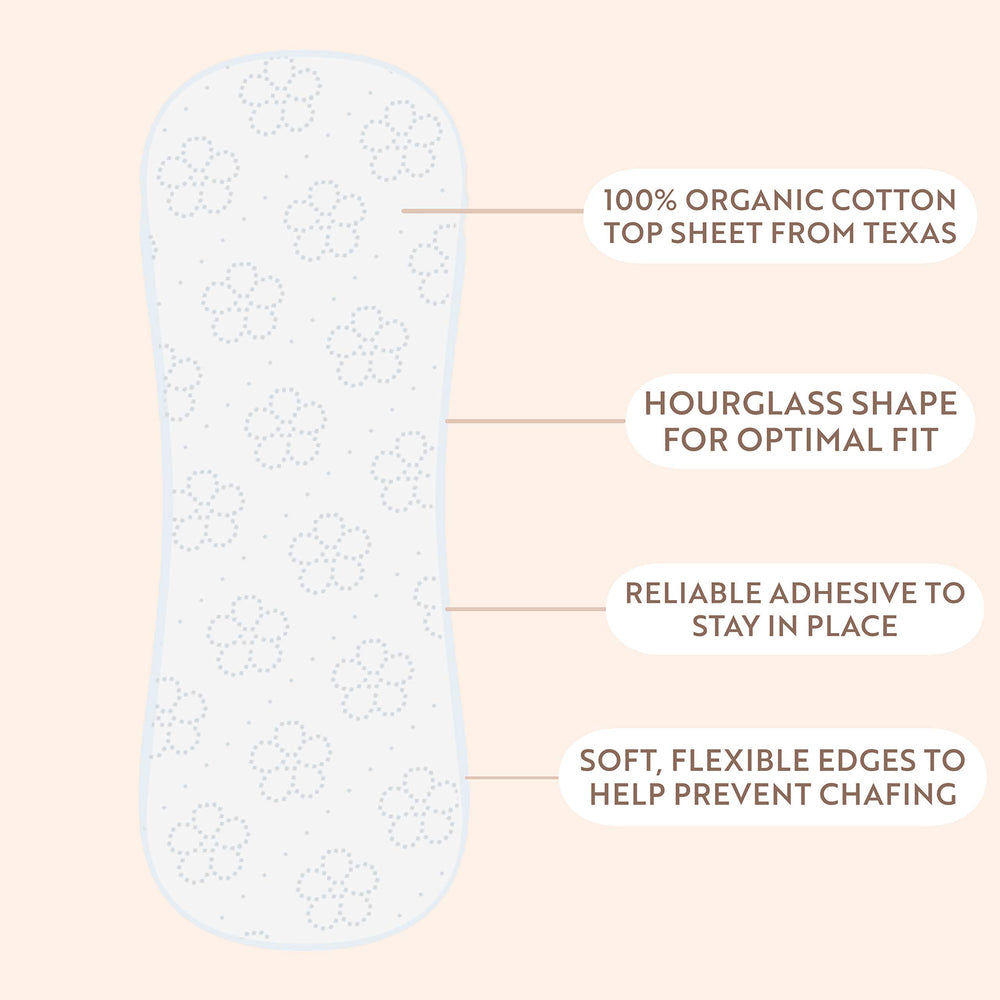 Claene Organic Cotton Panty Liners, Unscented,Thin, Dai