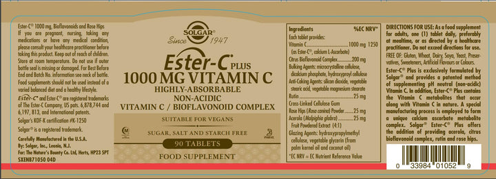 Solgar Ester-C Plus 1000 mg Vitamin C (Ascorbate Comple
