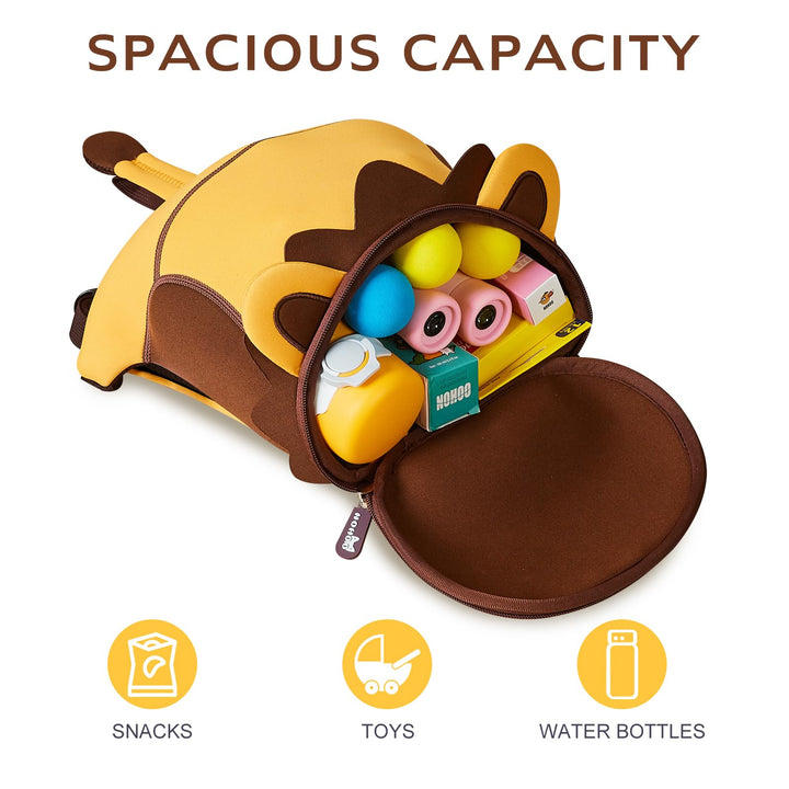 Toddler Backpack Leash, Mini Cute Cartoon Animal, Waterproof Travel Book Bag for Baby Boys Girls 3~6 Years (Lion)