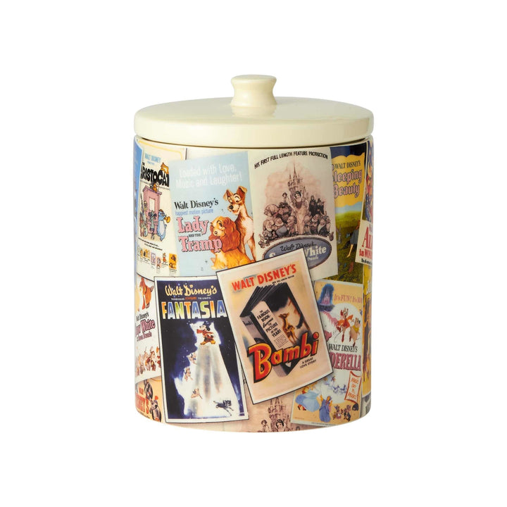Ceramics Classic Disney Film Posters Cookie Jar Canister, 9.25 Inch, Multicolor