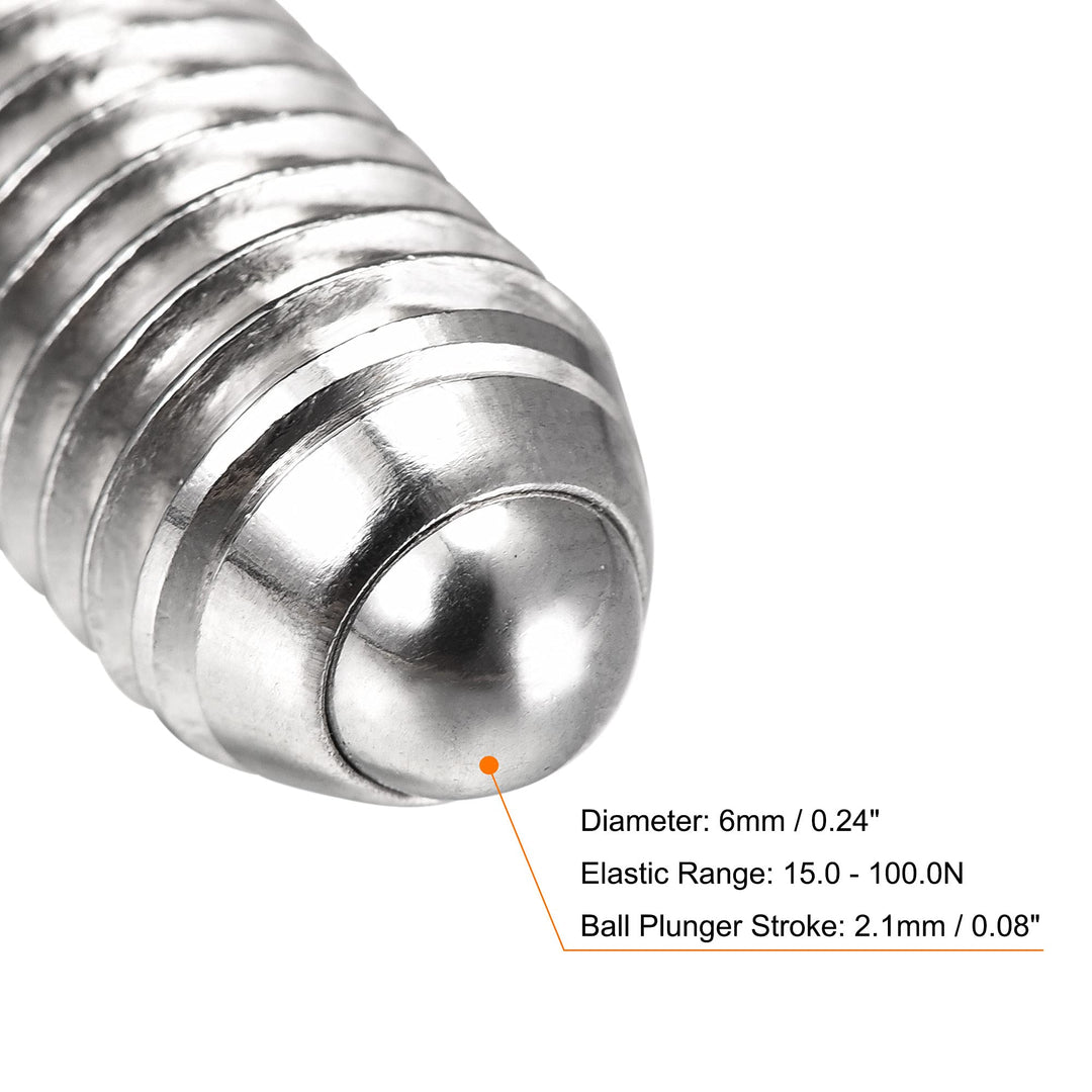 Ball Point Set Screws, M10 x 30mm 304 Stainless Steel Metric Spring Hex Socket Screw 6pcs