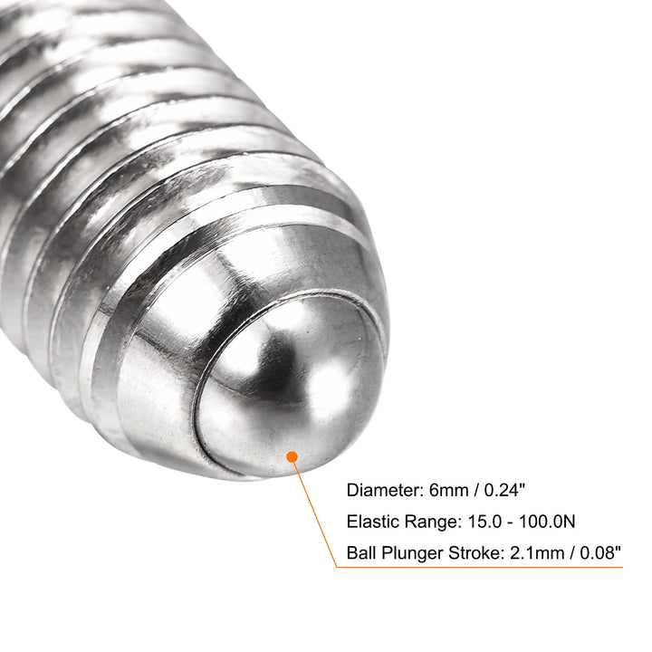 Ball Point Set Screws, M10 x 30mm 304 Stainless Steel Metric Spring Hex Socket Screw 6pcs