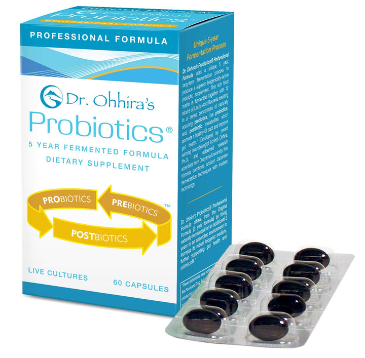 Dr. Ohhira’s Probiotics Professional Formula with 5 Year Fermented Prebiotics, Live Active Probiotics and The only Product with Postbiotic Metabolites, 60 Capsules