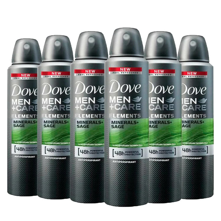 Dove Men+Care Minerals + Sage Deodorant 150ML 5.07oz (Pack of 6)