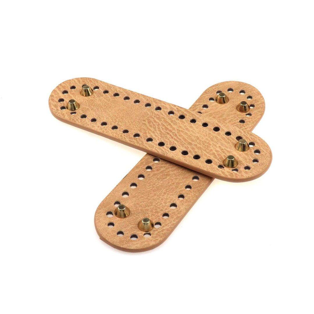 Meprotal 2pcs PU Leather 180x50mm Oval Knitting Crochet