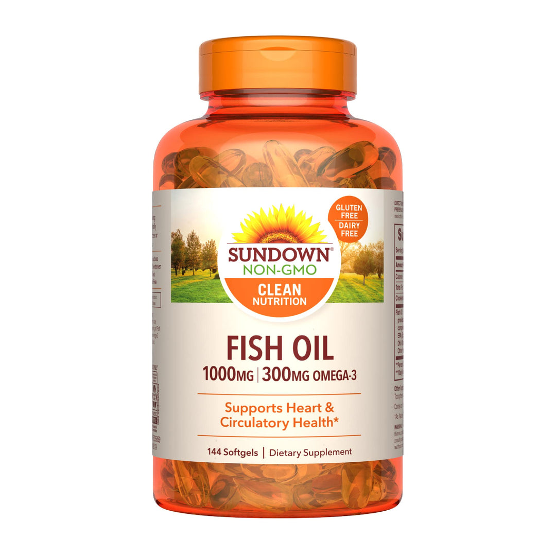 Sundown Fish Oil 1000mg Softgels, Omega 3 Dietary Suppl