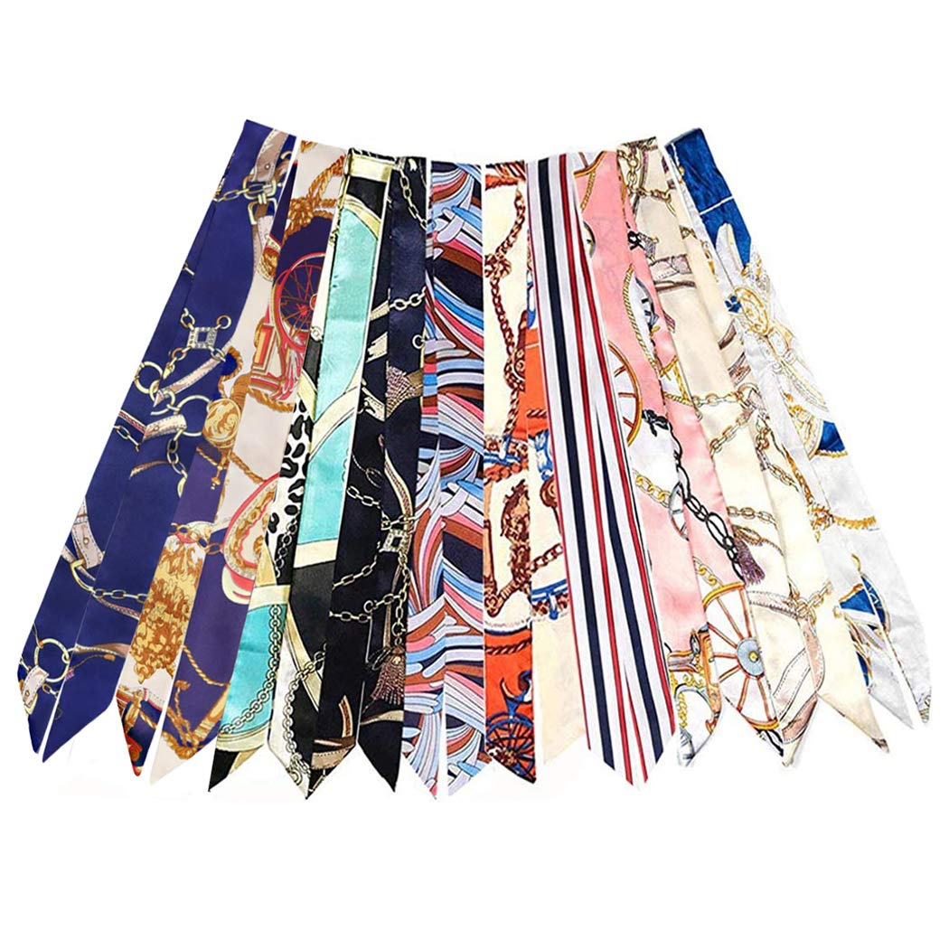 10PCS Womens Scarfs for Bag Handles Scarf Band Hair Neck Scarves Fashion Gifts fr Girl Decor