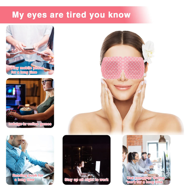 18 Packs Steam Eye Mask for Dry Eyes Dark Circles and Puffiness Tired Eyes, Disposable Self Heating Eye Mask for Stress Relief Relief Eye Fatigue