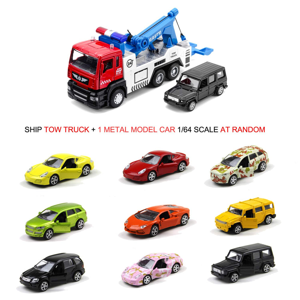 haomsj Toy Tow Truck Pull Back Toy Cars Miniature Carri