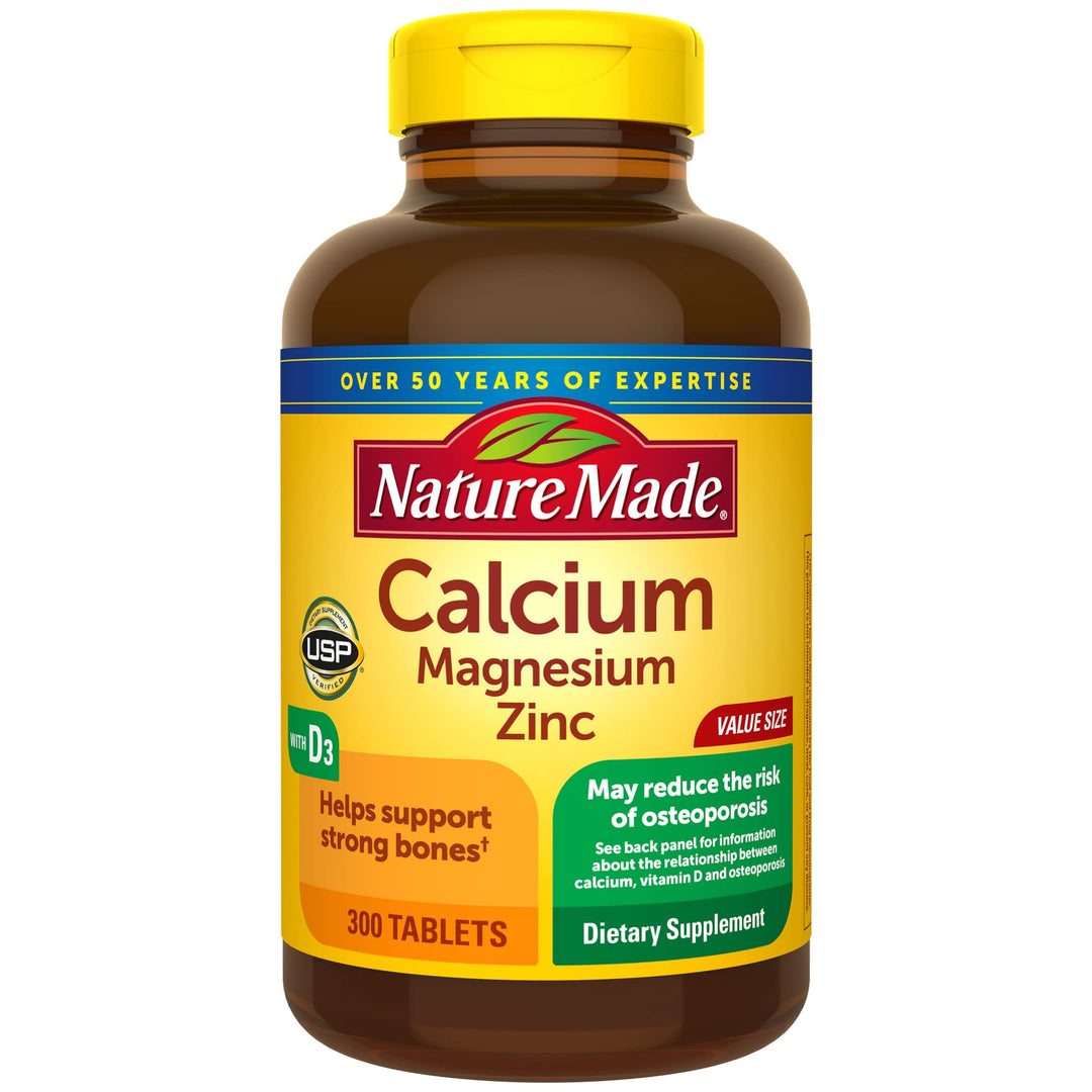 Calcium Magnesium Zinc Tablets with Vitamin D, 300 Count