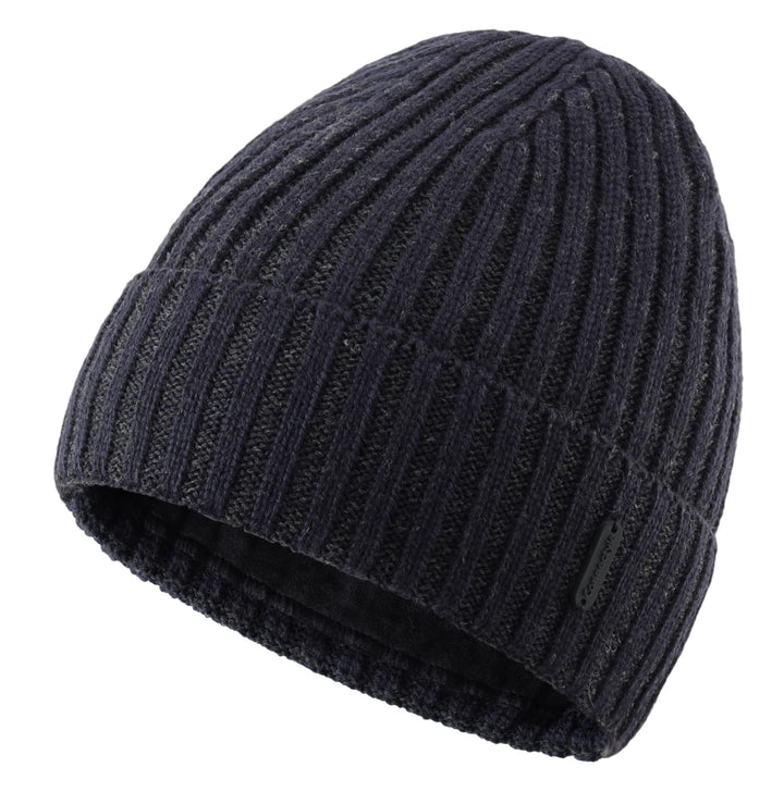 Connectyle Outdoor Classic Bassic Men 's Warm Winter Hats Thick Knit Long Cuff Beanie Cap with Lining, 55 60cm, Navy Blue