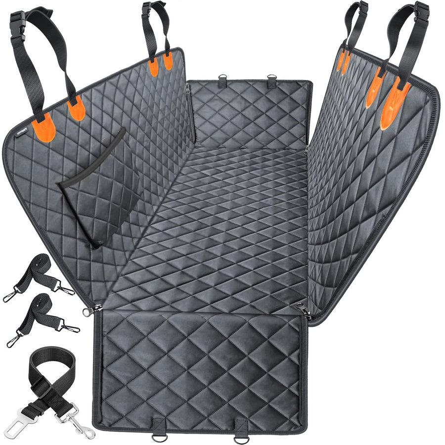 Dog Car Seat Cover for Pets 100% Waterproof Seat Cover Hammock 600D Heavy Duty Scratch Proof Nonslip Durable Soft Back Seat Covers for Cars Trucks and SUVs