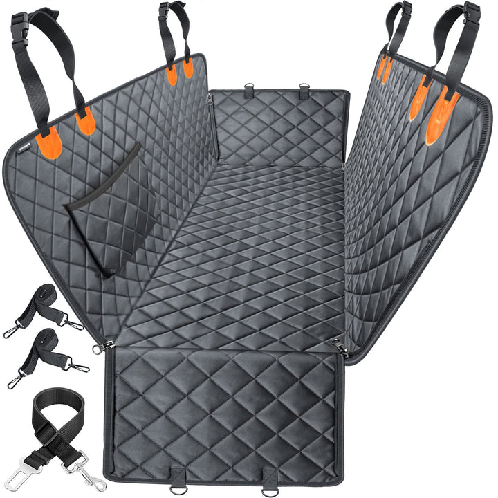 Dog Car Seat Cover for Pets 100% Waterproof Seat Cover Hammock 600D Heavy Duty Scratch Proof Nonslip Durable Soft Back Seat Covers for Cars Trucks and SUVs