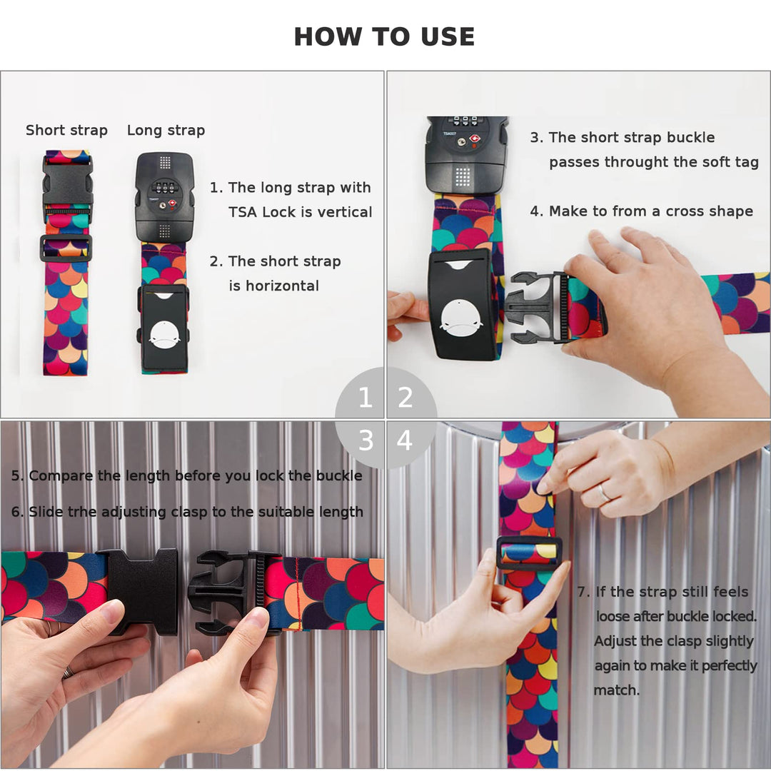 Travelkin Luggage Strap TSA Approved with TSA Lock Adjustable Luggage Strap for Suitcase to Protect Your Luggage (Green)