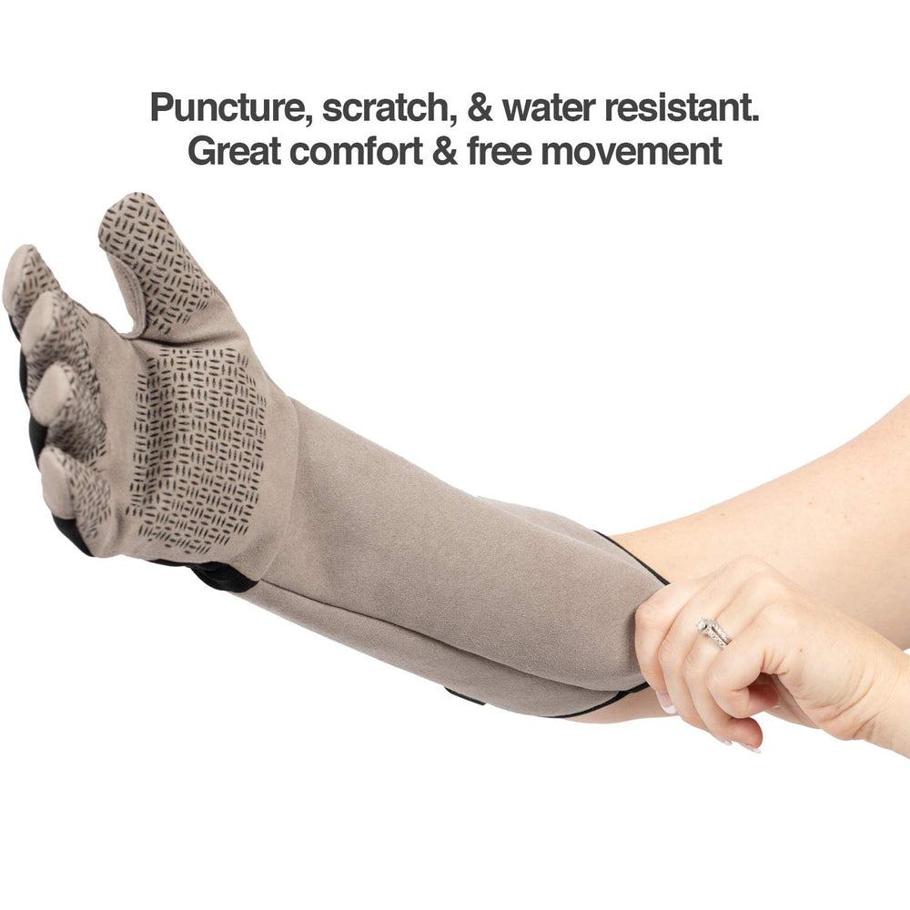 Multipurpose Pet Glove for Grooming, Trips to Vet, Handling. [Puncture & Scratch Resistant, Water Resistant]. 12 Month Warranty for Manufacturer Defects Grey