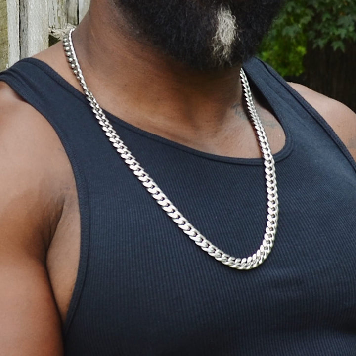 Cuban Link Chain for Men 11 mm 34 Inches Stainless Steel Chunky Chains Necklace for Mens