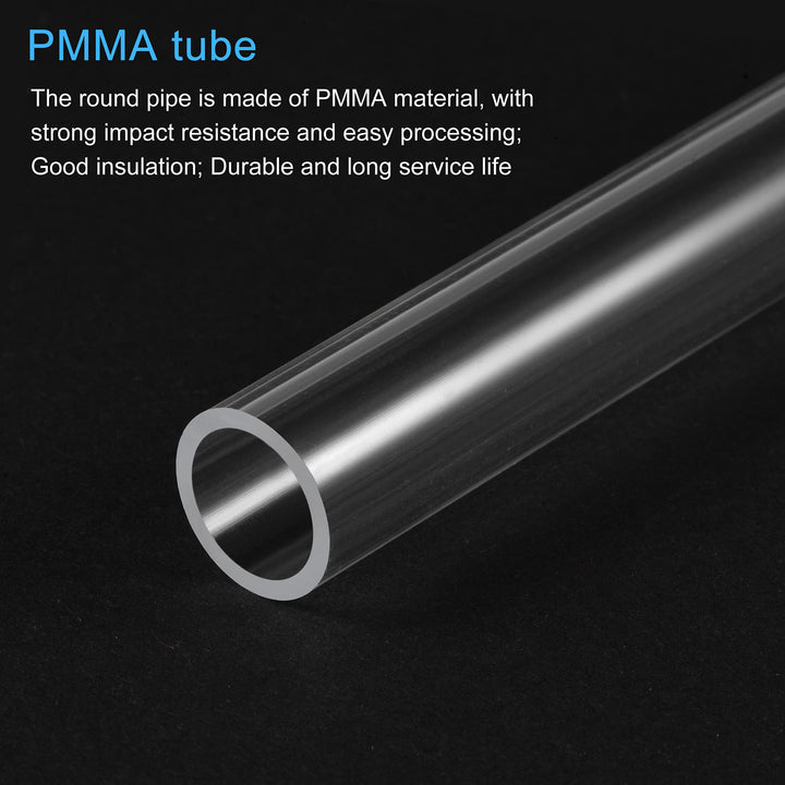 MECCANIXITY Acrylic Pipe Rigid Round Tube Clear 13mm(0.