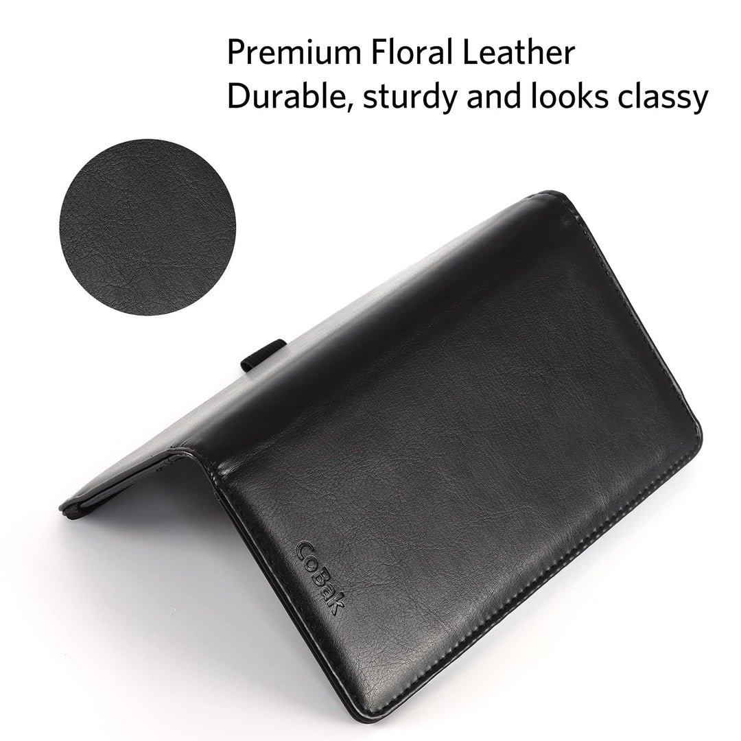 CoBak Premium Leather Checkbook Cover - RFID Blocking, 