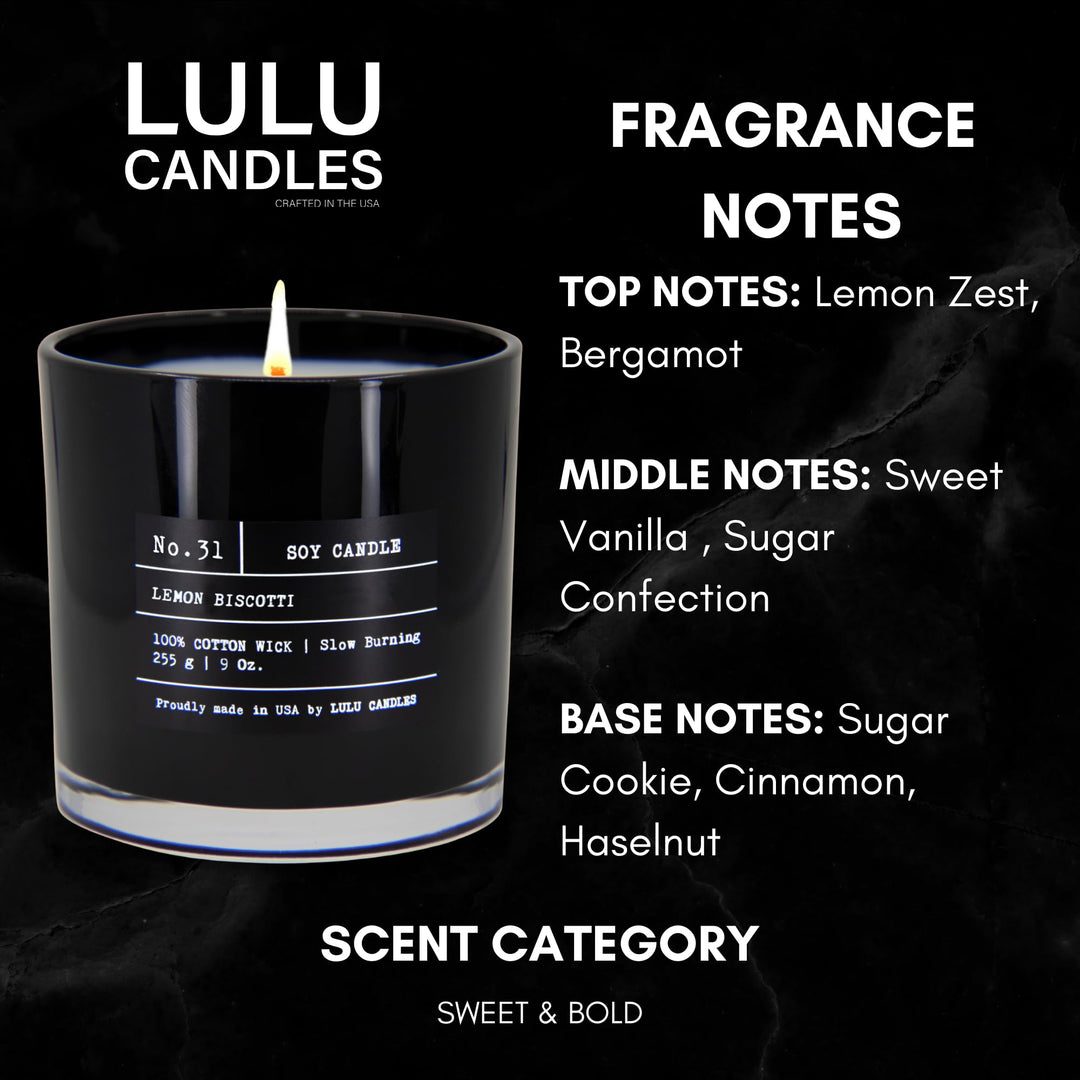 | Lemon Biscotti | Highly Scented Candles for Home | Soy Blend Jar Candle with 100% Cotton Wick | Slow Burning (9 Oz.)