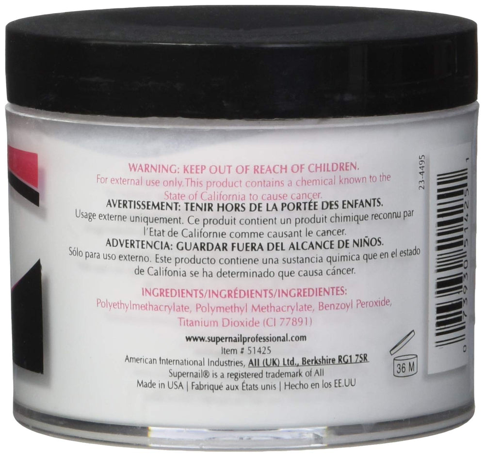 Supernail Nail Powder, White, 4 Ounce