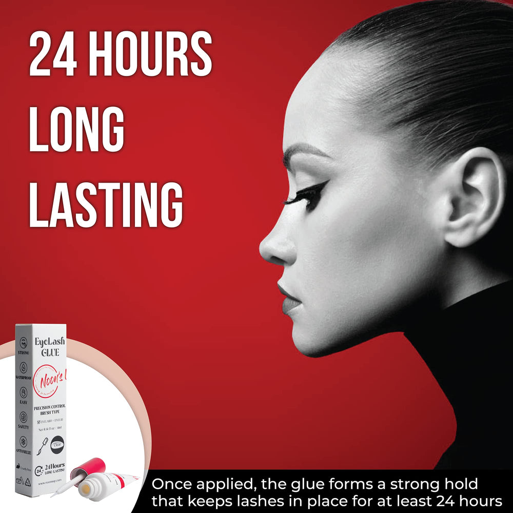 Eyelash Glue (Black) - Super Strong Hold Eyelash Adhesive | Waterproof Eyelash Glue | Hypoallergenic Lash Glue for Sensitive Eyes | Black Eyelash Glue That Blends Naturally (0.14 Fl. Oz.)