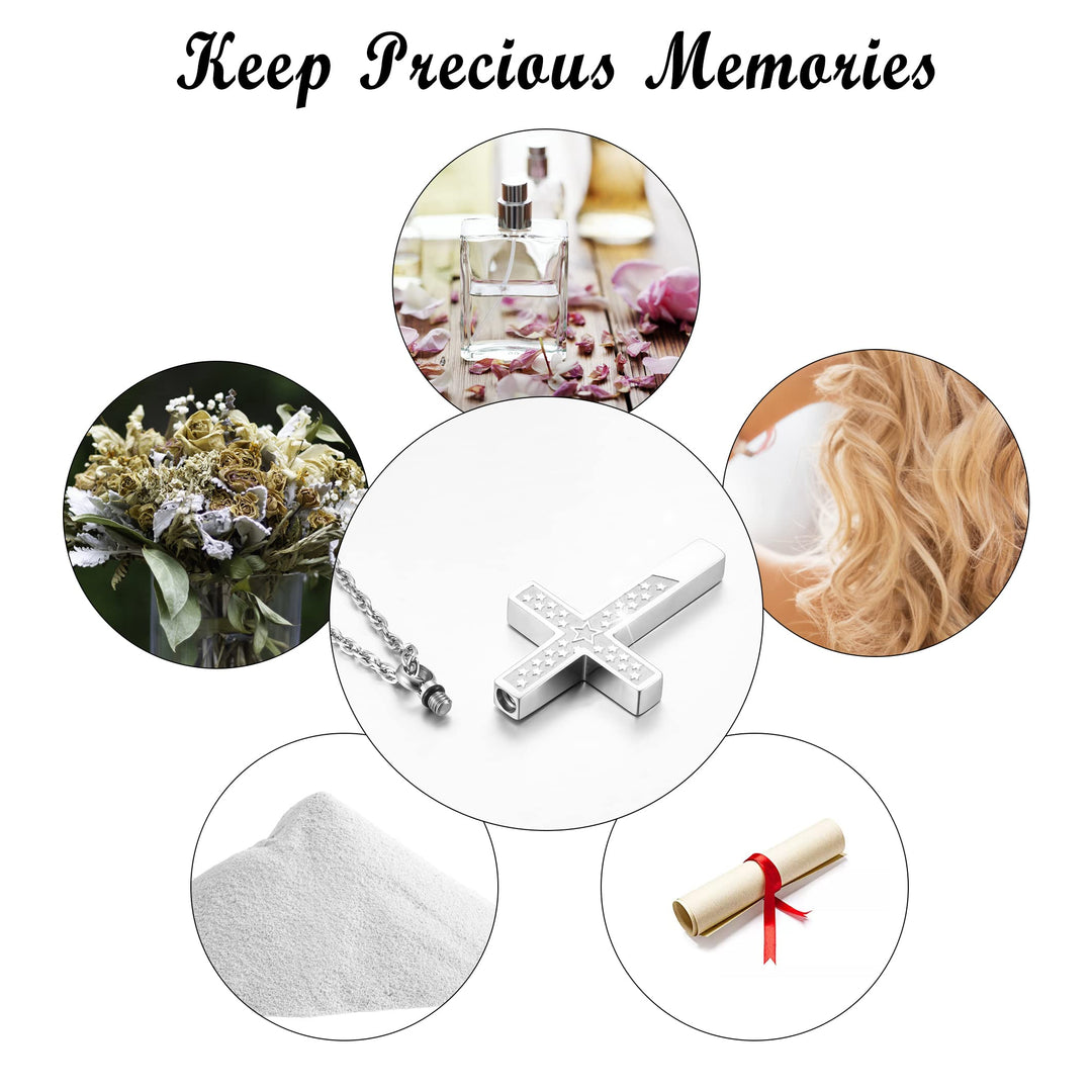 Cross Urn Necklaces for Ashes Cremation Necklace Scripture Cremation Jewelry Memorial Urn Pendant Star Ashes Holder - PHILIPPIANS 4:13 - I CAN DO All THINGS