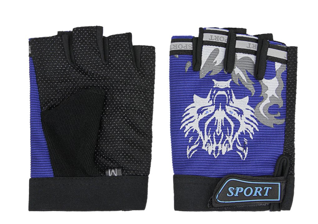 BXT Child Cycling Fingerless Gloves Breathable Half Fin