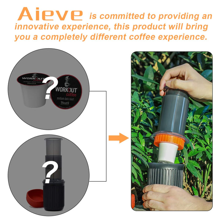 Coffee Pod Adapter Compatible with Aeropress Coffee Maker, Make Outdoor Coffee K Cups Tea Pod Compatible with Aeropress Espresso Maker and Aeropress Go Travel Coffee Maker