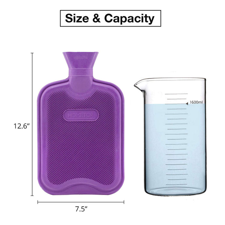 HomeTop Premium 2 Liter Classic Rubber Hot Water Bottle