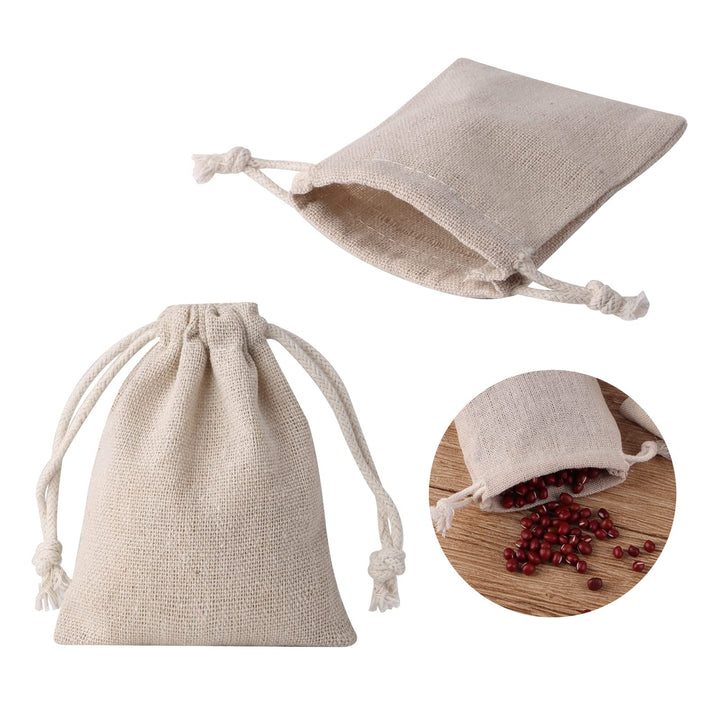 erduoduo Pack of 50 Small Burlap Bags With Drawstring,3