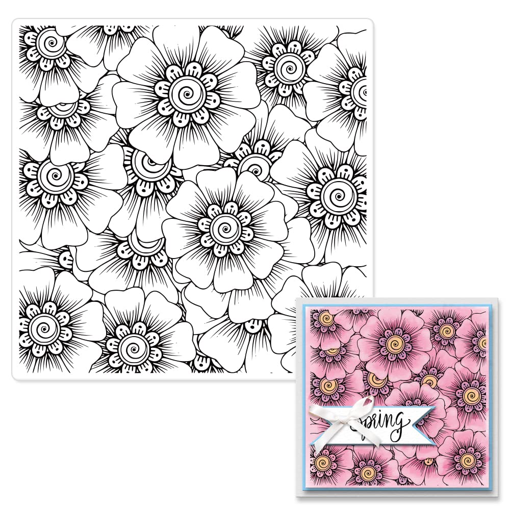 Bloom Flowers Background Clear Stamps for Card Making D