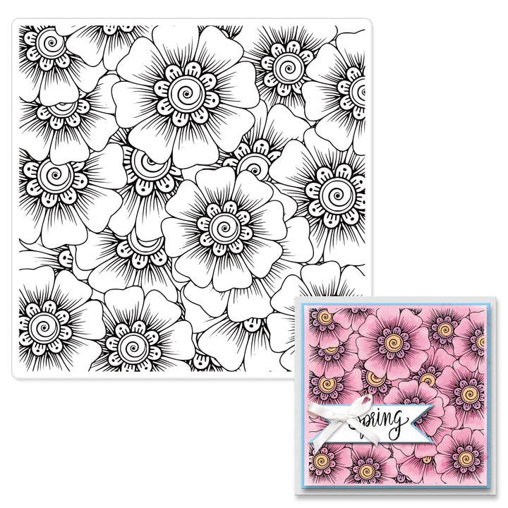 Bloom Flowers Background Clear Stamps for Card Making D
