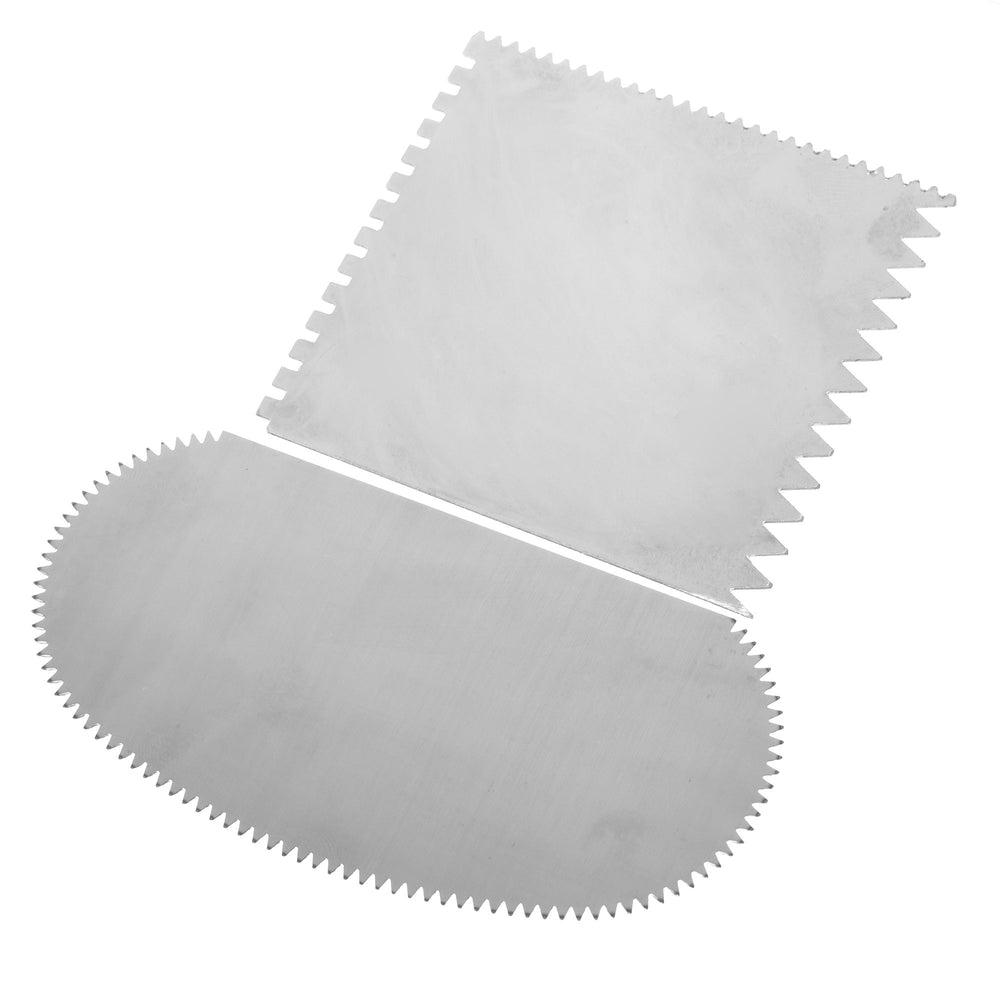 BCP Set of 2 Stainless Steel Serrated Scraper Crafts Tool for Sculpture Ceramic