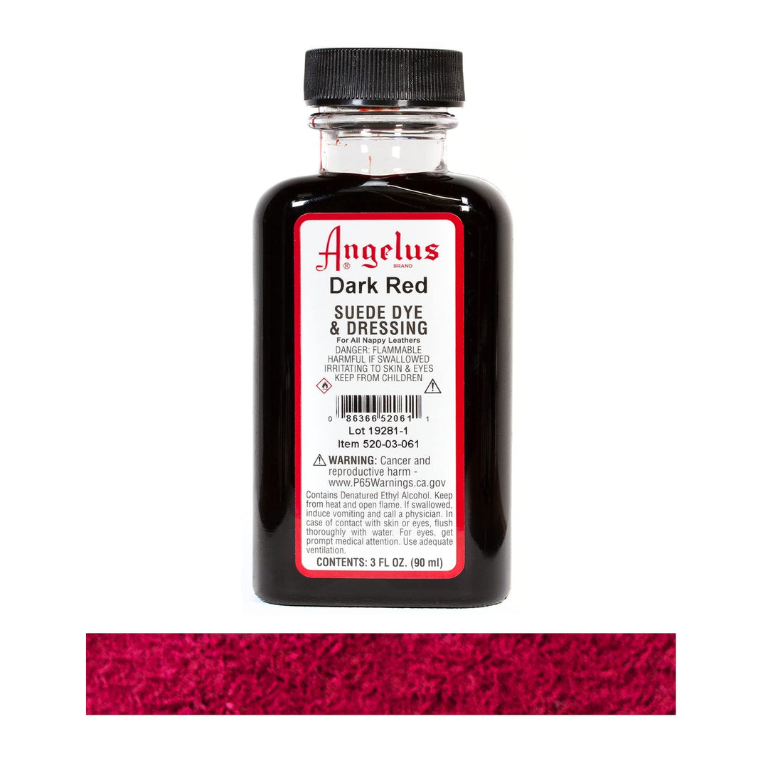 Angelus Suede Dye, 3 oz, Dark Red