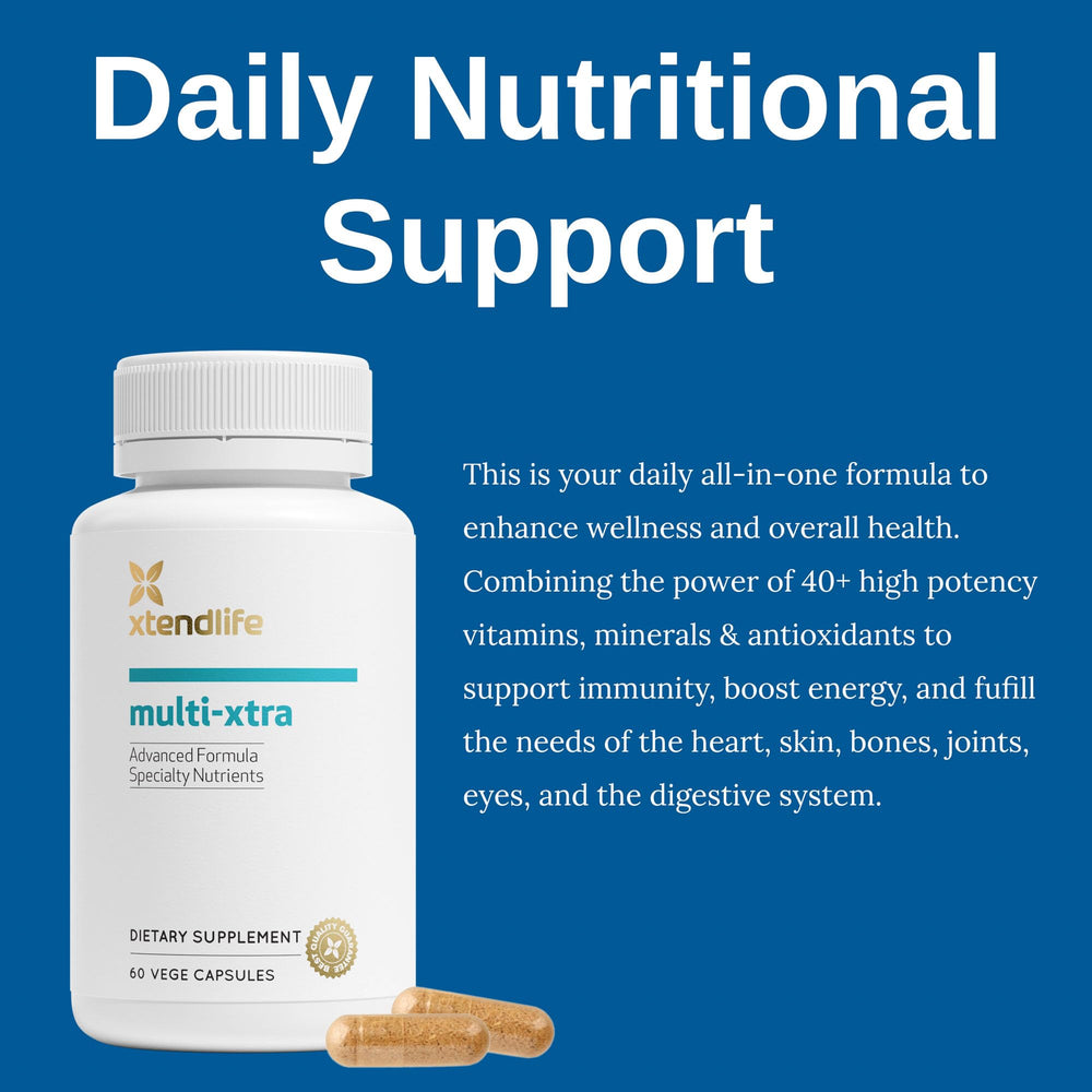 Multi-Xtra Advanced Multivitamin & Mineral Supplement with Over 40 Bioavailable Ingredients - Vitamins, Minerals & Herbs for Immune, Heart, Energy - for Men, Women, Children - 30 Day Supply