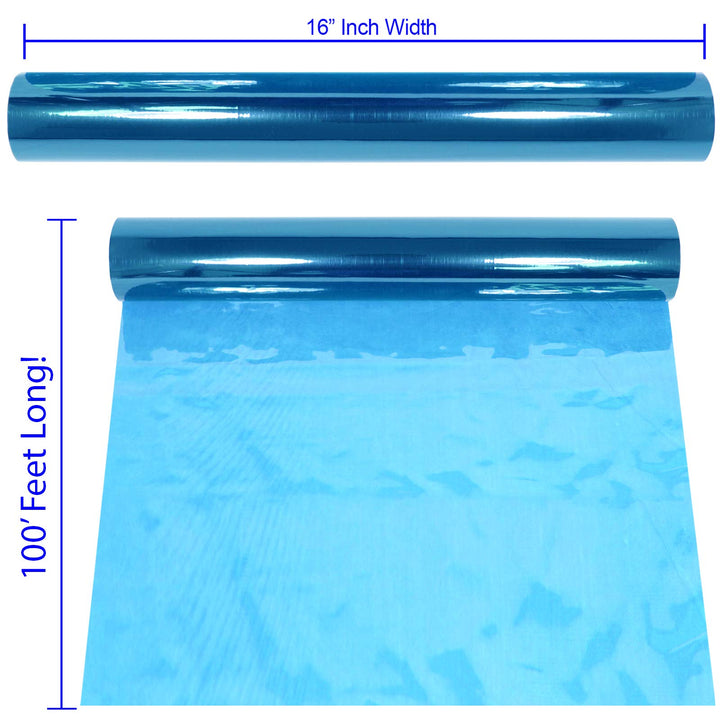 AnapoliZ Cellophane Wrap Roll Blue | 100’ Ft. Long X 16” in. Wide | 2.3 Mil Thick Transparent Blue | Gifts, Baskets, Treats, Cellophane Wrapping Paper | Colorful Cello, Baby Shower Decorations