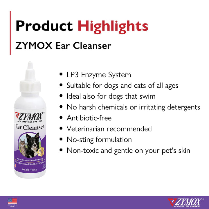 Ear Cleanser Solution for Dogs and Cats, 4oz