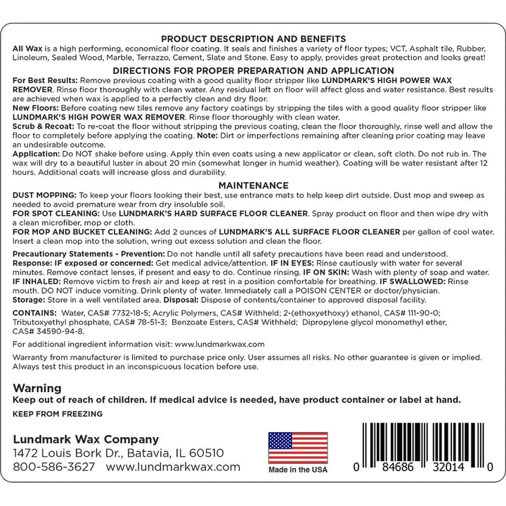 #3201g01-2 1 Gallon Container Anti-slip Floor Wax