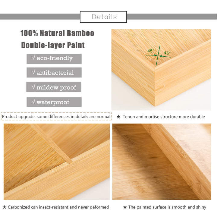 3-Tier Bamboo Drawer Spice Rack Wooden Kitchen Cabinet Drawer Spice Organizer Spice Jar Holder, Medicine/Health Care/Vitamin Bottles Storage Rack, 1 Pack Drawer Rack